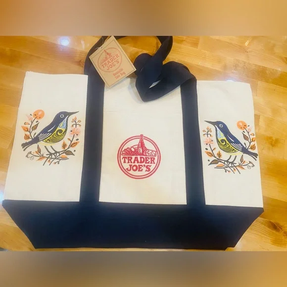 NWT Trader Joe's Reusable Canvas Tote Bag - Picture 4 of 8